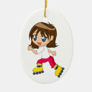 ローラーの翼配列の女の子のオーナメント セラミックオーナメント