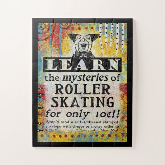 ローラーの謎スケートで滑る – ヴィンテおもしろいージAd ジグソーパズル (縦)
