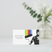 ローラーを手に制服を着た画家 名刺 (スタンド正面)