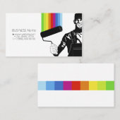 ローラーを手に制服を着た画家 名刺 (正面/裏面)