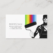 ローラーを手に制服を着た画家 名刺 (正面)