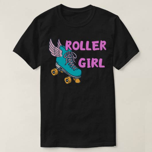 ローラーガールスケートで滑るリンク70s 80sローラースケートロール tシャツ (デザイン正面)