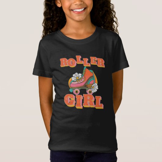 ローラーガール ヴィンテージ ローラー スケート Tシャツ (正面)