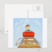 ローラーコースターに乗る恐ろしい車 ポストカード (正面/裏面)