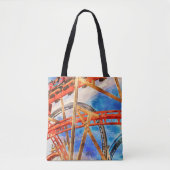 ローラーコースターのトートバッグ付きおもしろい トートバッグ (正面)