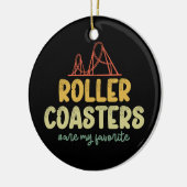 ローラーコースターは私のお気に入りのアドベンチャーパークおもしろい セラミックオーナメント (左)