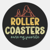 ローラーコースターは私のお気に入りのアドベンチャーパークおもしろい ラウンドシール (正面)