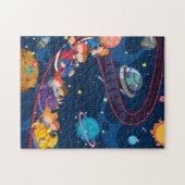 ローラーコースター宇宙アドベンチャー銀河系エイリアン ジグソーパズル (横)