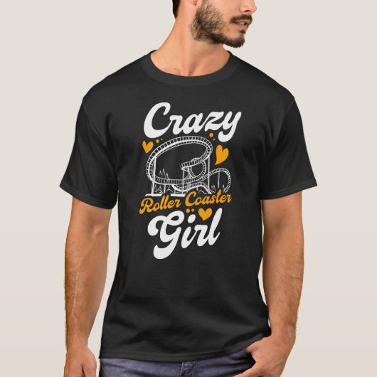 ローラーコースター熱狂するガール Tシャツ (正面)