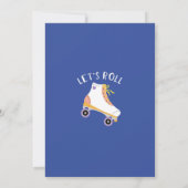ローラースケッ転がクブルーバースデーパーティースケートで滑る 招待状 (裏面)