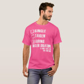ローラースケーおもしろいタ取独身のりゴーリングローラースケート Tシャツ (正面フル)