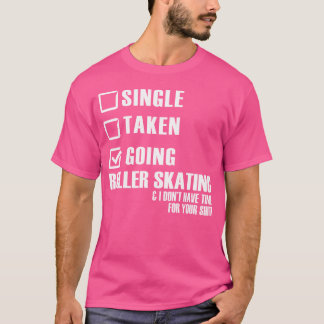 ローラースケーおもしろいタ取独身のりゴーリングローラースケート Tシャツ