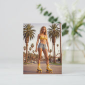 ローラースケーター女子撮影はがき ポストカード (スタンド正面)