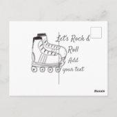 ローラースケーター追加文字はロック転がキッズブラックs ポストカード (裏面)