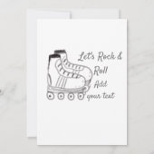 ローラースケーター追加文字はロック転がキッズブラックs 招待状 (裏面)