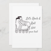 ローラースケーター追加文字はロック転がキッズブラックs 招待状 (正面/裏面)