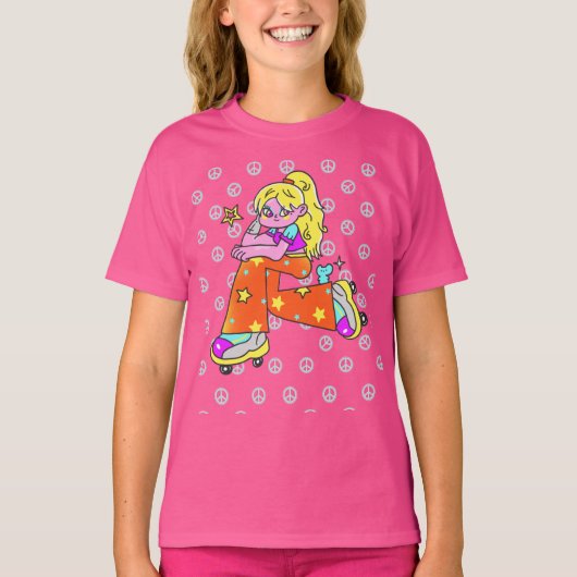 ローラースケーター ガール Tシャツ (正面)