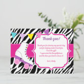 ローラースケーツゼブラ誕生日サンキューカード サンキューカード (スタンド正面)