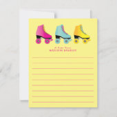 ローラースケートかわいい子の平らな文房具カード サンキューカード (正面)