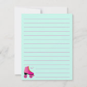 ローラースケートかわいい子の平らな文房具カード サンキューカード (裏面)