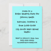 ローラースケートで滑るのキリンクパーティー 招待状 (裏面)