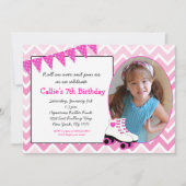 ローラースケートで滑るのスケートの誕生日の招待状-パーティー 招待状 (正面)