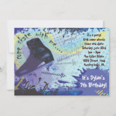 ローラースケートで滑るの招待状のハッピーバースデーのパーティー 招待状 (正面)