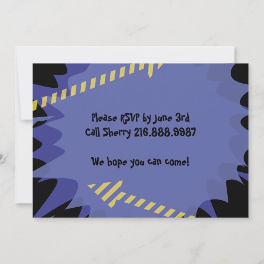 ローラースケートで滑るの招待状のハッピーバースデーのパーティー 招待状 (裏面)