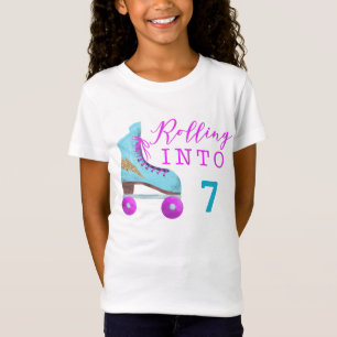 ローラースケートで滑るの誕生会 年齢 Tシャツ