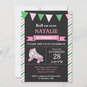 ローラースケートで滑るの誕生日の招待状の誕生会 招待状 (正面)