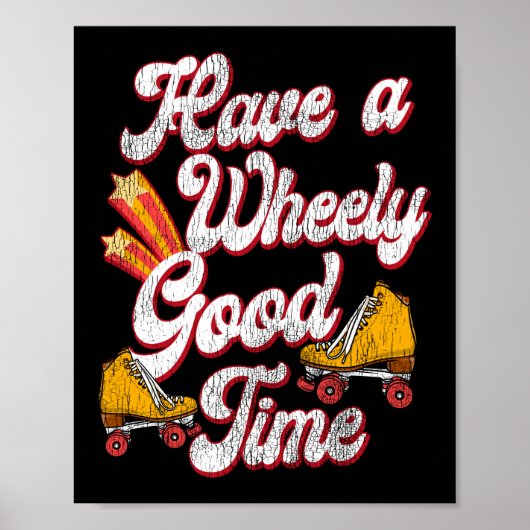 ローラースケートで滑るは1970年代のレトロを持つ ポスター (正面)