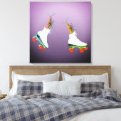 ローラースケートで滑るエビのウォールアート キャンバスプリント (インサイチュ (寝室))