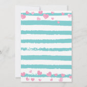 ローラースケートで滑るガール誕生日パステルブルーピンク 招待状 (裏面)