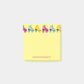 ローラースケートで滑るキッズかわいいレトロスケート ポストイット (正面)