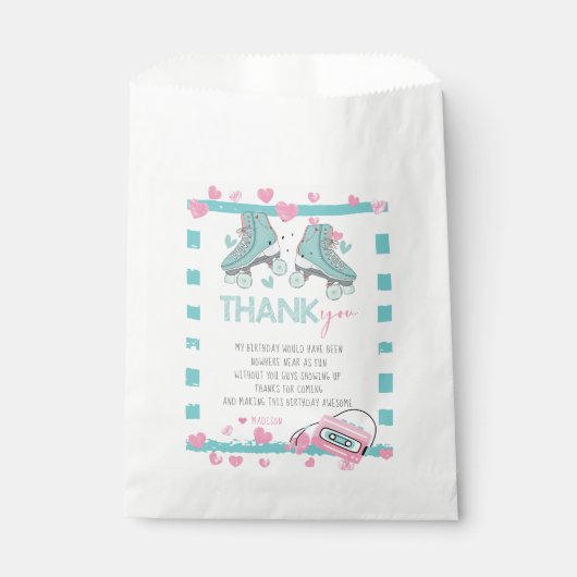 ローラースケートで滑るサンキューパステルパーティー フェイバーバッグ (正面)