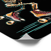 ローラースケートで滑るスケーターハロウィーン ポスター (角)