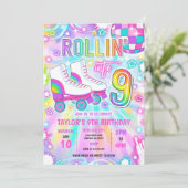 ローラースケートで滑るネオングロー9thバースデーパーティー 招待状 (スタンド正面)