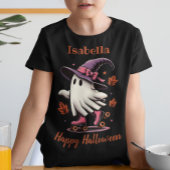 ローラースケートで滑るハロウィンカワイイ幽霊 パーソナライズされた トライブレンドTシャツ