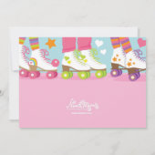 ローラースケートで滑るバースデーパーティ招待状 招待状 (裏面)