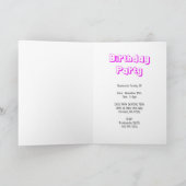 ローラースケートで滑るピンクバースデーパーティー 招待状 (内部)