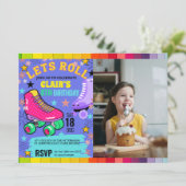 ローラースケートで滑るレインボーネオンガールズバースデーパーティーI 招待状 (スタンド正面)