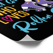 ローラースケートで滑るローラーが大好きな女の子 ポスター (角)