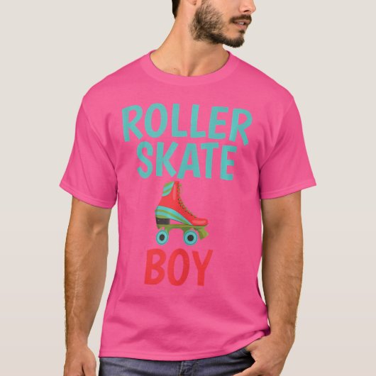 ローラースケートで滑るローラースケート少年 Tシャツ (正面)