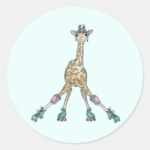 ローラースケートで滑る動物 ラウンドシール