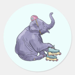 ローラースケートで滑る動物 ラウンドシール