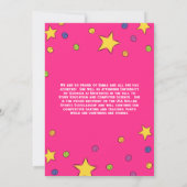 ローラースケートで滑る卒業パーティー招待状ピンク 招待状 (裏面)