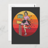 ローラースケートで滑る古いラジオメス70s 80sスケーター ポストカード (正面/裏面)