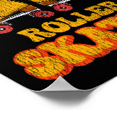 ローラースケートで滑る後のローラースケーター1970Sを参照 ポスター (角)