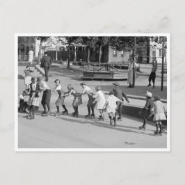 ローラースケートで滑る線 ポストカード