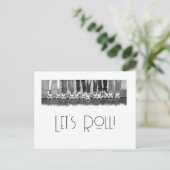 ローラースケートで滑る葉書 ポストカード (スタンド正面)